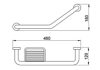 Nofer Siena Поручень подвесной 40 см с полочкой, цвет: хром 16355.B