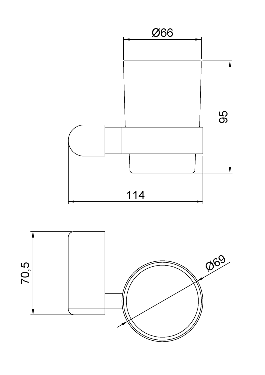 Nofer Capri Стакан для зубных щеток подвесной, стеклянный, с держателем, цвет: золото брашированное 16231.G