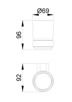 Nofer Santorini Стакан для зубных щеток подвесной, стеклянный, с держателем, цвет: хром 16339.B