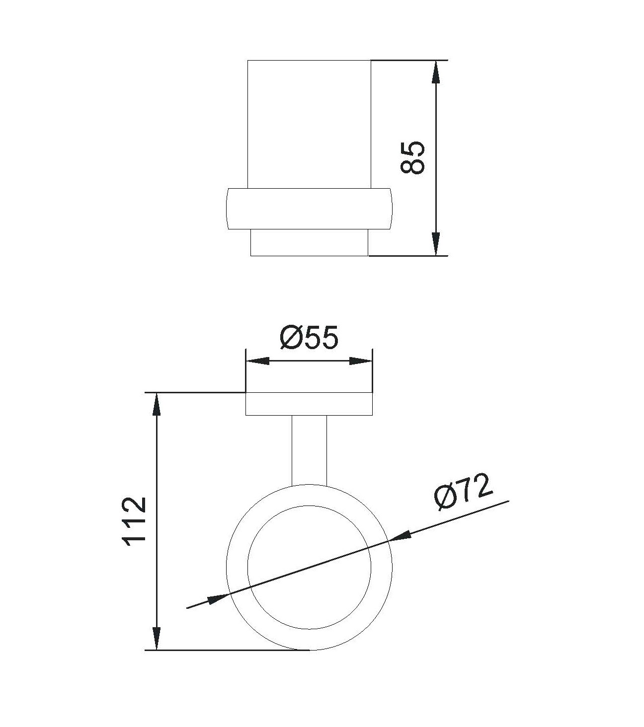 Nofer Niza Стакан для зубных щеток подвесной, стеклянный, с держателем, цвет: хром 16861.B