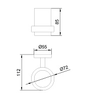 Nofer Niza Стакан для зубных щеток подвесной, стеклянный, с держателем, цвет: черный 16861.N