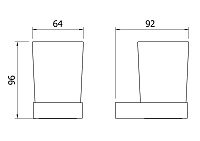 Nofer Corinto Стакан для зубных щеток подвесной, стеклянный, с держателем, цвет: черный матовый 16931.N
