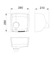 Nofer Wind flow Сушилка для рук сенсорная, подвесная, 28x21x28h см, цвет: белый 01151.W