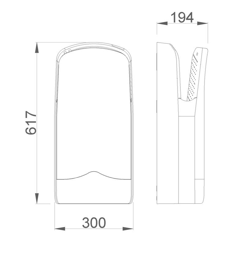 Nofer V-Jet Сушилка для рук сенсорная, подвесная, 30x19,5x61,7h см, цвет: красный 01303.RF