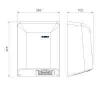 Nofer Big flow Сушилка для рук сенсорная, подвесная, 25,3x15,2x32,3h см, цвет: белый 01461.W