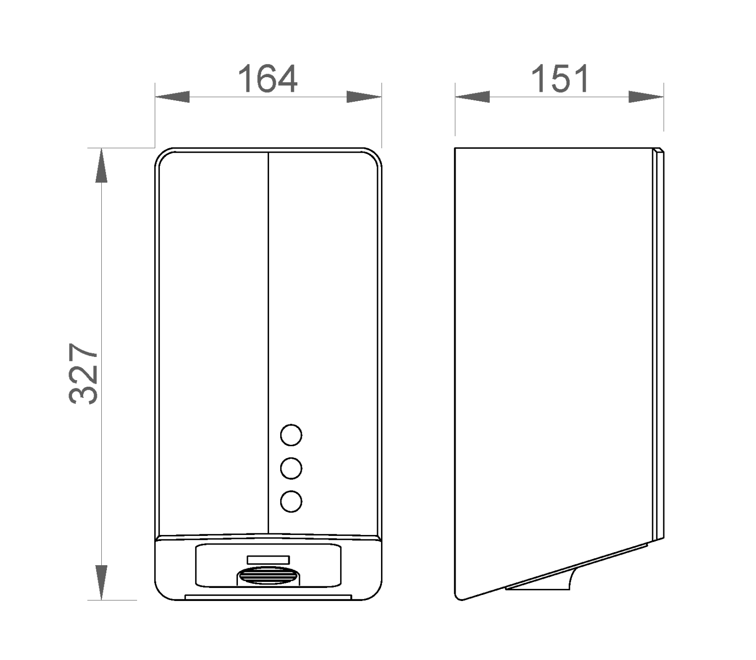 Nofer Fuga evo Сушилка для рук сенсорная, подвесная, 16,4x15,1x32,7h см, цвет: черный 01831.N