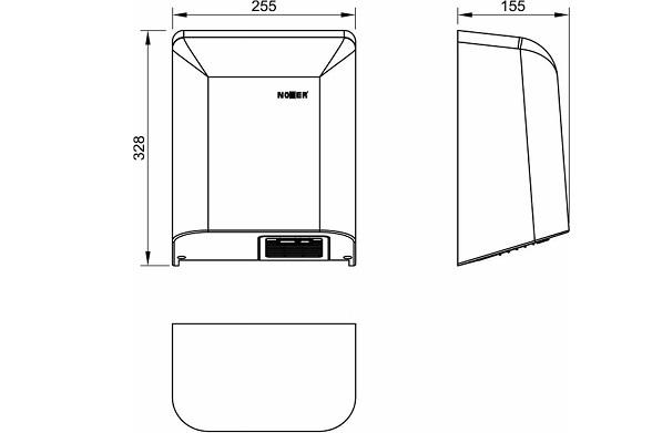 Nofer Fuga Сушилка для рук сенсорная, подвесная, 25,3x15,2x32,4h см, цвет: нержавеющая сталь браш. 01851.S