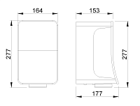 Nofer Fusion Сушилка для рук сенсорная, подвесная, 16,4x17,7x27,7h см, цвет: нержавеющая сталь 01875.S