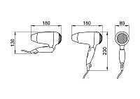 Nofer Hotel Line Фен без держателя, цвет: белый 02010.W