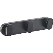 Wonzon & Woghand Carbon Вешалка для ванной, 3 крючка, цвет: черный матовый WW-7735