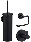 Wonzon & Woghand Набор аксессуаров: крючок, держатель для бумаги, ершик, цвет: черный матовый WW-8100-BL
