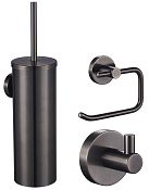 Wonzon & Woghand Набор аксессуаров: крючок, держатель для бумаги, ершик, цвет: темный графит WW-8100-GM