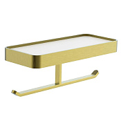 Wonzon & Woghand Lotte Держатель туалетной бумаги, двойной с полочкой, подвесной, цвет: браш. золото WW-8356A-BG