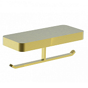 Wonzon & Woghand Lotte Держатель туалетной бумаги, двойной с полочкой, подвесной, цвет: браш. золото WW-8356-BG