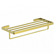 Wonzon & Woghand Lotte Полка для полотенец 60х21 см, подвесная, цвет: брашированное золото WW-8381A-BG