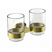 Wonzon & Woghand First Стакан подвесной, двойной, стеклянный, цвет: золото глянцевое WW-8428-LG