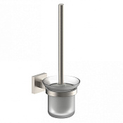 Wonzon & Woghand Polo Ершик для унитаза подвесной со стеклянной колбой, цвет: брашированный никель WW-8919-BN