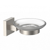 Wonzon & Woghand Polo Мыльница со стеклянной чашей, цвет: брашированный никель WW-8922-BN