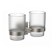 Wonzon & Woghand Polo Стакан подвесной, двойной, стеклянный, цвет: брашированный никель WW-8928-BN