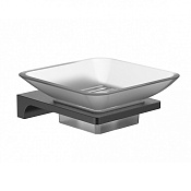 Wonzon & Woghand Eclipse Мыльница со стеклянной чашей, цвет: темный графит WW-9122-GM