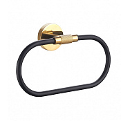Wonzon & Woghand Majestic Полотенцедержатель 21 см, подвесной, цвет: черный/золотой WW-9213