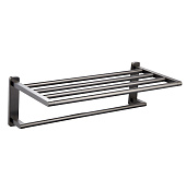 Wonzon & Woghand Graffity Полка для полотенец 57х22 см, подвесная, цвет: темный графит WW-9381