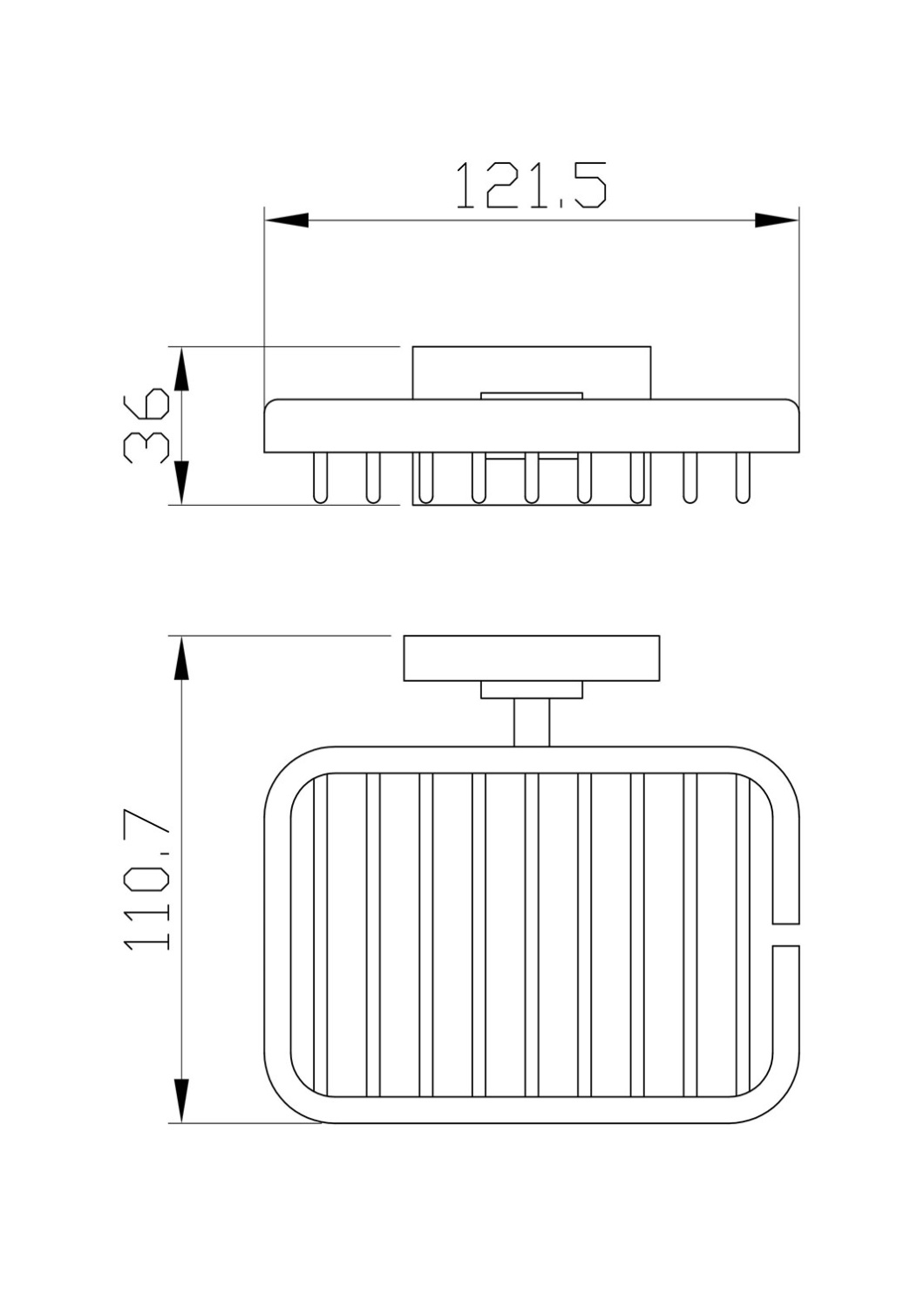 Wonzon & Woghand Flat Мыльница с латунной решеткой, подвесная, цвет: хром глянцевый WW-9724