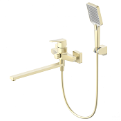 Wonzon & Woghand Flex Смеситель для ванны накладной с душем, цвет: брашированное золото WW-639906-BG