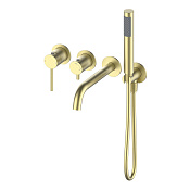 Wonzon & Woghand Stick Смеситель для ванны встраиваемый, излив 19,5 см, цвет: брашированное золото WW-889017-BG