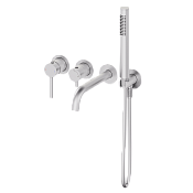 Wonzon & Woghand Stick Смеситель для ванны встраиваемый, излив 19,5 см, цвет: брашированный никель WW-889017-BN