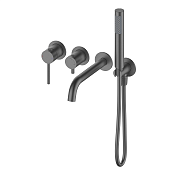 Wonzon & Woghand Stick Смеситель для ванны встраиваемый, излив 19,5 см, цвет: темный графит WW-889017-BGM