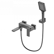 Wonzon & Woghand Cube 2.0 Смеситель для ванны накладной с душем, цвет: темный графит WW-88037068-BGM