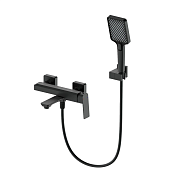 Wonzon & Woghand Diamond Смеситель для ванны накладной с душем, цвет: черный матовый WW-88639011-MB