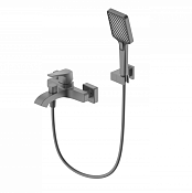 Wonzon & Woghand Flex Смеситель для ванны накладной с душем, цвет: темный графит WW-88037072-BGM