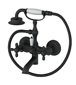 Wonzon & Woghand Retro Смеситель для ванны накладной с душем, цвет: черный матовый WW-88639020-MB