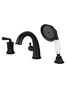 Wonzon & Woghand Steam Смеситель на борт ванны, с ручным душем, излив 18,1 см, цвет: черный матовый WW-88659008-MB