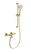 Wonzon & Woghand Смеситель для ванны термостатический с душевым гарнитуром, цвет: брашир. золото WW-C2002-A-BG