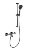 Wonzon & Woghand Смеситель для ванны термостатический с душевым гарнитуром, цвет: темный графит WW-C2002-A-BGG