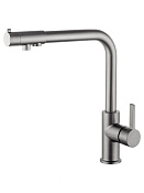 Wonzon & Woghand Смеситель для кухни с каналом для фильтрации воды, излив 24 см, цвет: темный графит WW-88458008-BGM