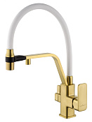 Wonzon & Woghand Смеситель для кухни с гибким изливом и каналом для фильт. воды, цвет: браш. золото WW-88458013-BG(MW)