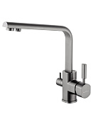 Wonzon & Woghand Смеситель для кухни с каналом для фильтрации воды, излив 23 см, цвет: темный графит WW-88458003-BGM