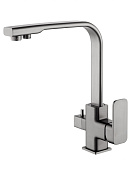 Wonzon & Woghand Смеситель для кухни с каналом для фильтрации воды, излив 21 см, цвет: темный графит WW-88458004-BGM