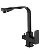 Wonzon & Woghand Смеситель для кухни с каналом для фильтрации воды, излив 21 см, цвет: черный мат. WW-88458004-MB