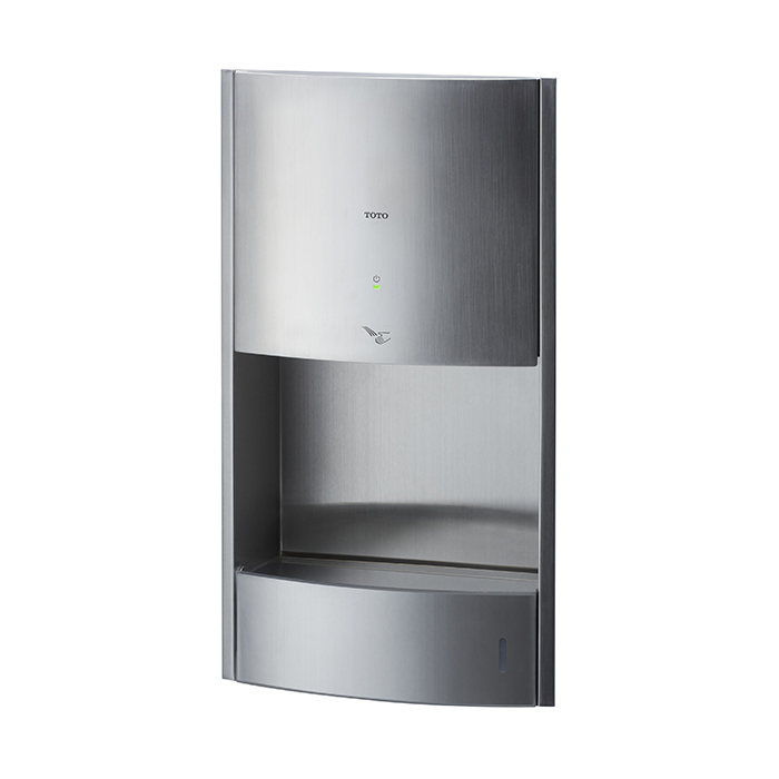 Toto Public Сушилка для рук сенсорная, встраиваемая, 32x16,4x57,5h см, цвет: серебро TYC604