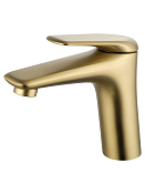 Wonzon & Woghand Смеситель для раковины, без д/к, длина излива 13 см, цвет: брашированное золото WW-A41222-BG