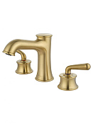 Wonzon & Woghand Steam Смеситель для раковины, 3 отверстия, излив13,1 см, цвет: брашированное золото WW-88159008-BG