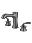 Wonzon & Woghand Steam Смеситель для раковины на 3 отверстия, излив 13 см, цвет: темный графит WW-88159008-BGM