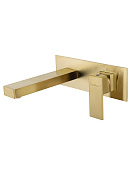 Wonzon & Woghand Cube Смеситель для раковины встраиваемый, излив 18,4 см, цвет: брашированное золото WW-88869016-BG