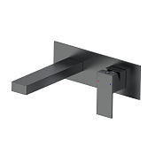 Wonzon & Woghand Cube Смеситель для раковины встраиваемый, излив 18 см, цвет: темный графит WW-88869016-BGM