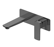 Wonzon & Woghand Edge Смеситель для раковины встраиваемый, излив 18 см, цвет: темный графит WW-88869003-BGM